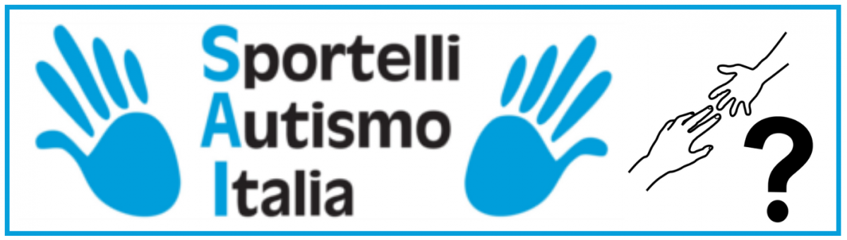 Mani blu che contorna la scritta Sportelli Autismo Italia